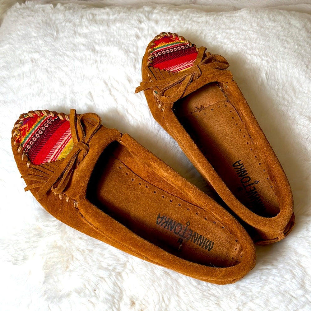 Minnetonka Genuine Suede Kitty Leather Moccasins - Picture 4 of 15